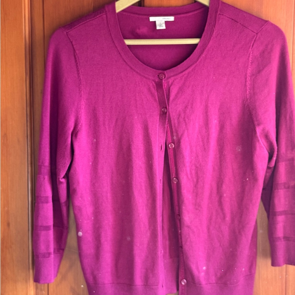 Halogen Fuchsia Button-Up Cardigan